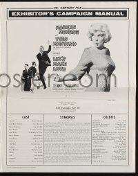 4s553 LET'S MAKE LOVE pressbook '60 many images of super sexy Marilyn Monroe & Yves Montand!