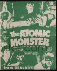 4s566 MAN MADE MONSTER pressbook R53 The Atomic Monster Lon Chaney Jr. has the touch of death!