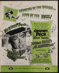 4s569 MAN WITH A MILLION pressbook '54 Gregory Peck picks up a million babes, story by Mark Twain!
