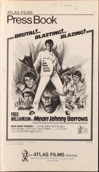4s580 MEAN JOHNNY BARROWS pressbook '76 Fred Williamson is a brutal one man death squad!