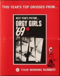 4s619 ORGY GIRLS '69 pressbook '68 sexual interconnect of 5 lust-filled segments of private lives!