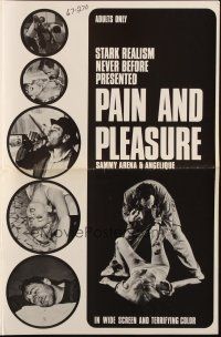 4s624 PAIN & PLEASURE pressbook '67 stark realism never before presented, violent & sexy images!