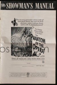 4s634 PHANTOM OF THE OPERA pressbook '62 Hammer horror, Herbert Lom, cool art by Reynold Brown!