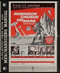 4s656 ROBINSON CRUSOE ON MARS pressbook '64 art of Paul Mantee & his man Friday Victor Lundin!