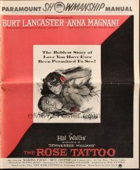 4s660 ROSE TATTOO pressbook '55 Burt Lancaster, Anna Magnani, written by Tennessee Williams!