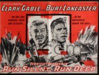 4s662 RUN SILENT, RUN DEEP pressbook '58 Clark Gable & Burt Lancaster in navy military submarine!