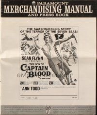 4s684 SON OF CAPTAIN BLOOD pressbook '63 art of barechested pirate Sean Flynn!