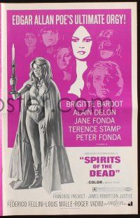 4s687 SPIRITS OF THE DEAD pressbook '69 Federico Fellini, Reynold Brown art of sexy Jane Fonda!