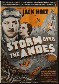 4s692 STORM OVER THE ANDES pressbook '35 aviator Jack Holt with pretty Mona Barrie, cool art!
