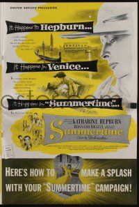4s699 SUMMERTIME pressbook '55 romantic Katharine Hepburn & Rossano Brazzi in Venice!