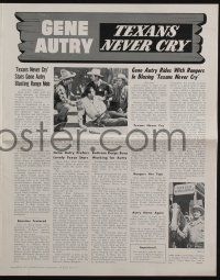 4s710 TEXANS NEVER CRY pressbook R57 great art of cowboy Gene Autry on Champion the Wonder Horse!