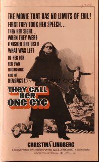 4s712 THEY CALL HER ONE EYE pressbook '74 wild cult classic, Christina Lindberg in the title role!