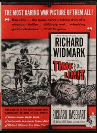 4s717 TIME LIMIT pressbook '57 Richard Widmark, cool art of Korean War soldier in barb-wire fence!