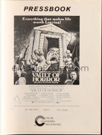 4s725 VAULT OF HORROR pressbook '73 Tales from Crypt sequel, cool art of death's waiting room!