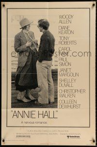4t037 ANNIE HALL 1sh '77 full-length Woody Allen & Diane Keaton in a nervous romance!