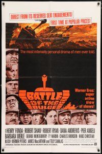 4t062 BATTLE OF THE BULGE 1sh '66 Henry Fonda, Robert Shaw, cool Thurston tank art!