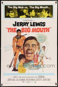 4t073 BIG MOUTH 1sh '67 Jerry Lewis is the Chicken of the Sea, hilarious D.K. spy spoof artwork!