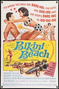 4t077 BIKINI BEACH 1sh '64 Frankie Avalon, Annette Funicello, sexy Martha Hyer!