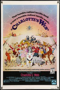 4t131 CHARLOTTE'S WEB 1sh '73 E.B. White's farm animal cartoon classic!