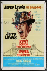 4t204 DON'T RAISE THE BRIDGE, LOWER THE RIVER 1sh '68 wacky art of Jerry Lewis in London!