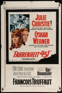 4t233 FAHRENHEIT 451 1sh '67 Francois Truffaut, Julie Christie, Oskar Werner, Ray Bradbury!