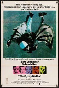 4t337 GYPSY MOTHS style B 1sh '69 Burt Lancaster, John Frankenheimer, cool sky diving image!