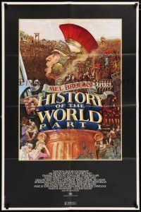 4t356 HISTORY OF THE WORLD PART I 1sh '81 artwork of Roman soldier Mel Brooks by John Alvin!
