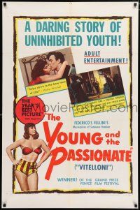 4t382 I VITELLONI 1sh '57 Federico Fellini's The Young & The Passionate, wonderful art!
