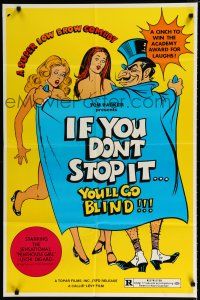 4t387 IF YOU DON'T STOP IT YOU'LL GO BLIND 1sh '76 Uschi Digard, wackiest sexy artwork!