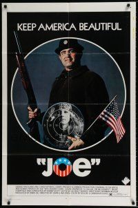 4t415 JOE 1sh '70 Peter Boyle w/shotgun, American flag, and hippie target, drugs!