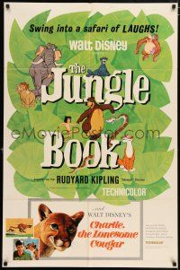 4t424 JUNGLE BOOK/CHARLIE THE LONESOME COUGAR 1sh '67 Disney's classic safari of laughs!