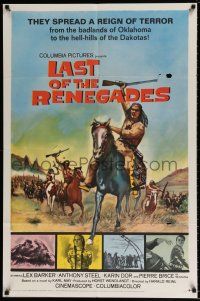 4t442 LAST OF THE RENEGADES 1sh '66 Lex Barker, Pierre Brice, cool Native American art!