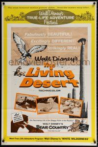4t463 LIVING DESERT 1sh R64 first feature-length Disney True-Life adventure, snakes & tortoises!