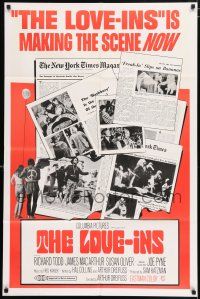 4t483 LOVE-INS 1sh '67 Richard Todd, James MacArthur, hippies & diggers, sex & drugs!