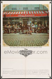 4t494 MADWOMAN OF CHAILLOT int'l 1sh '69 Katharine Hepburn & other cast members outside cafe!