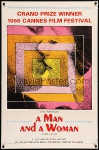 4t498 MAN & A WOMAN 1sh '66 Claude Lelouch's Un homme et une femme, Anouk Aimee, Trintignant