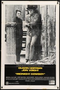 4t541 MIDNIGHT COWBOY X rated 1sh '69 Dustin Hoffman, Jon Voight, John Schlesinger classic!