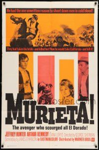 4t590 MURIETA 1sh '65 Jeffrey Hunter as Joaquin Murieta, the avenger who scourged all El Dorado!