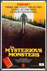 4t597 MYSTERIOUS MONSTERS 1sh '75 proof that Bigfoot & the Loch Ness Monster exist!