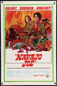 4t612 NAVAJO JOE 1sh '67 Sergio Corbucci, art of Burt Reynolds as Native American Indian!