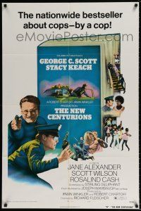 4t620 NEW CENTURIONS style A 1sh '72 George Scott, Stacy Keach, a story about cops written by a cop
