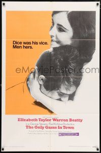 4t666 ONLY GAME IN TOWN 1sh '69 Elizabeth Taylor & Warren Beatty in love in Vegas!