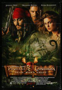 4t694 PIRATES OF THE CARIBBEAN: DEAD MAN'S CHEST advance DS 1sh '06 Depp, Orlando Bloom, Knightley!
