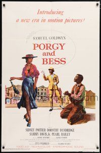 4t702 PORGY & BESS 1sh '59 art of Sidney Poitier, Dorothy Dandridge & Sammy Davis Jr.!