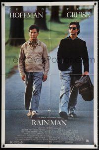 4t720 RAIN MAN 1sh '88 Tom Cruise & autistic Dustin Hoffman, directed by Barry Levinson!