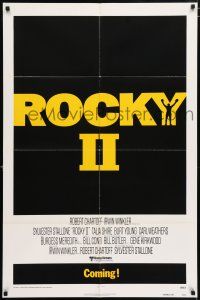4t749 ROCKY II advance 1sh '79 Sylvester Stallone & Carl Weathers, boxing sequel!