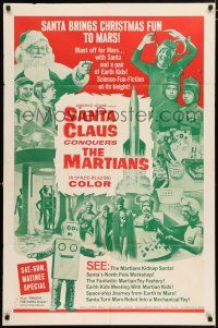 4t767 SANTA CLAUS CONQUERS THE MARTIANS 1sh '64 wacky fantasy, aliens, robots, Santa & Pia Zadora!