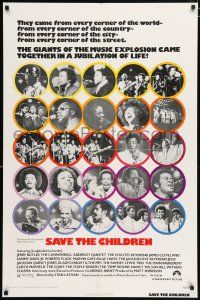 4t768 SAVE THE CHILDREN 1sh '73 Jackson 5, Roberta Flack, Marvin Gaye, plus other greats!