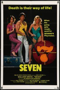 4t779 SEVEN 1sh '79 AIP, sexy babes in bikinis with guns, death is their way of life!