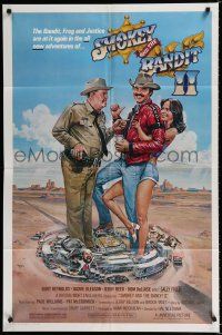 4t807 SMOKEY & THE BANDIT II 1sh '80 Goozee art of Burt Reynolds, Jackie Gleason & Sally Field!